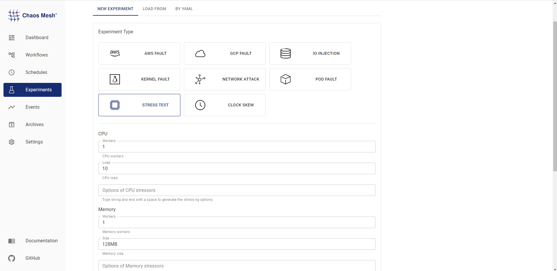 StressChaos sur le Chaos Dashboard